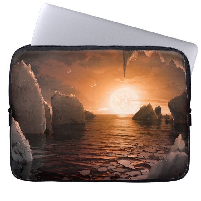 Exoplanet Trappist-1f vanaf zijn ijzige nachtzijde Laptop Sleeve (Voorkant)