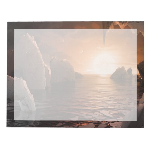 Exoplanet Trappist-1f vanaf zijn ijzige nachtzijde Notitieblok (Voorkant)