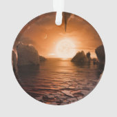 Exoplanet Trappist-1f vanaf zijn ijzige nachtzijde Ornament (achterkant)