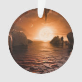 Exoplanet Trappist-1f vanaf zijn ijzige nachtzijde Ornament (voorkant)