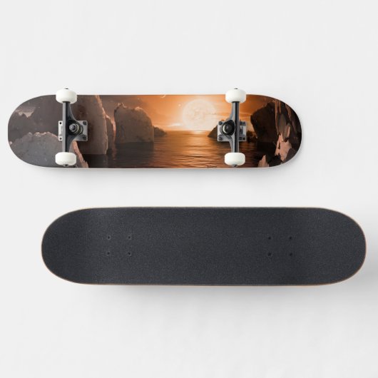Exoplanet Trappist-1f vanaf zijn ijzige nachtzijde Persoonlijk Skateboard (Horizontaal)
