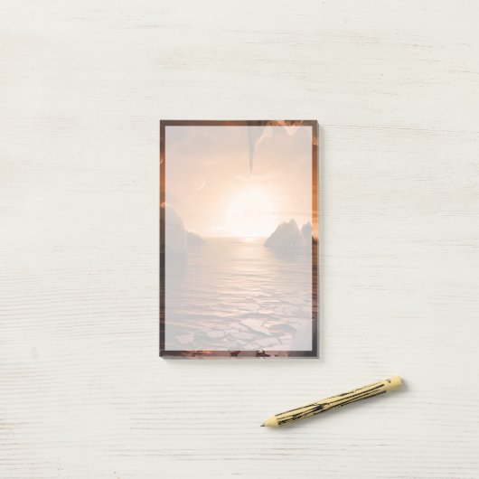 Exoplanet Trappist-1f vanaf zijn ijzige nachtzijde Post-it® Notes (Op bureau)