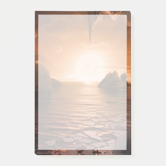 Exoplanet Trappist-1f vanaf zijn ijzige nachtzijde Post-it® Notes (Voorkant)