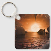 Exoplanet Trappist-1f vanaf zijn ijzige nachtzijde Sleutelhanger (Voorkant)