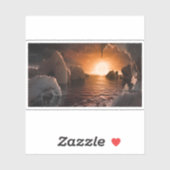Exoplanet Trappist-1f vanaf zijn ijzige nachtzijde Sticker (Vel)