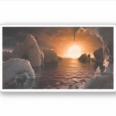 Exoplanet Trappist-1f vanaf zijn ijzige nachtzijde Sticker (Voorkant)