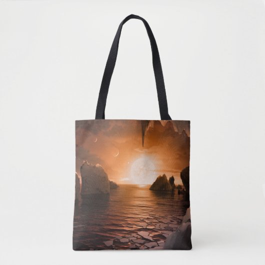 Exoplanet Trappist-1f vanaf zijn ijzige nachtzijde Tote Bag (Voorkant)