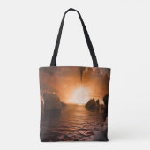 Exoplanet Trappist-1f vanaf zijn ijzige nachtzijde Tote Bag (Achterkant)