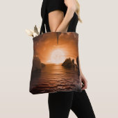 Exoplanet Trappist-1f vanaf zijn ijzige nachtzijde Tote Bag (Dichtbij)