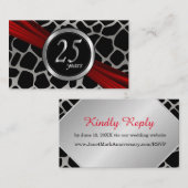 Exotic 25th Silver Wedding Jubileum RSVP-kaarten Informatiekaartje (Voorkant / Achterkant)