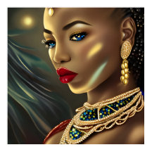 Exotic African Stunning women red jewel