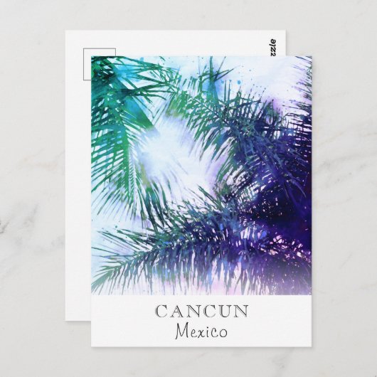 *~* Exotic AP25 Palm Leaf Personalize - Reizen Briefkaart (Voorkant / Achterkant)