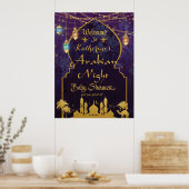 Exotic Arabian Nights Baby shower Welkomstwoord Poster (Keuken)