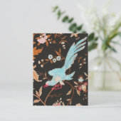 Exotic Asian Birds And Flowers Embroidery Briefkaart (Staand voorkant)
