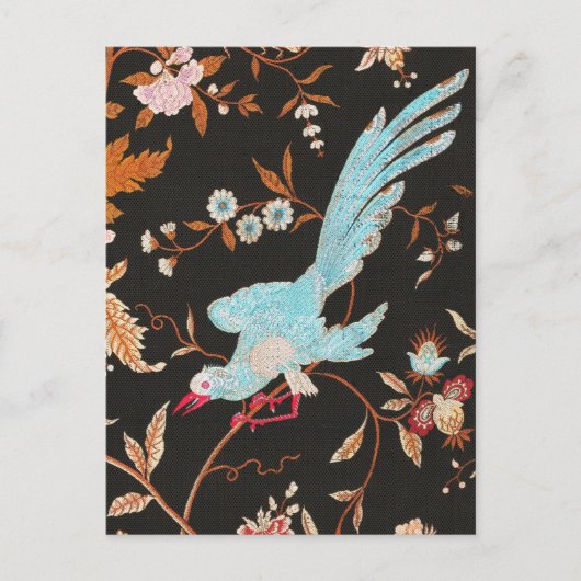 Exotic Asian Birds And Flowers Embroidery Briefkaart (Voorkant)