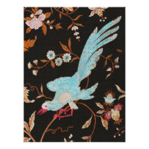 Exotic Asian Birds And Flowers Embroidery