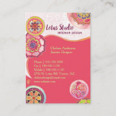 Exotic Asian Lotus Pattern roze Visitekaartje (Voorkant)