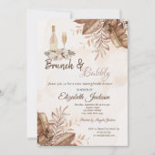 Exotic Autumn Floral Brunch en Bubble Vrijgezellen Kaart (Voorkant)