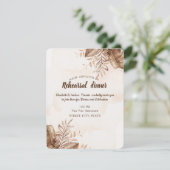 Exotic Autumn Floral Rehearsal Dinner Kaart (Staand voorkant)