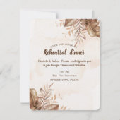 Exotic Autumn Floral Rehearsal Dinner Kaart (Voorkant)