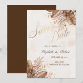Exotic Autumn Floral Save the Date (Voorkant / Achterkant)