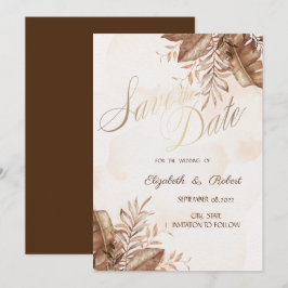 Exotic Autumn Floral Save the Date
