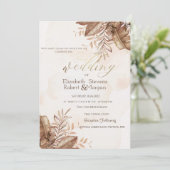 Exotic Autumn Floral Wedding Kaart (Staand voorkant)