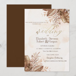 Exotic Autumn Floral Wedding Kaart
