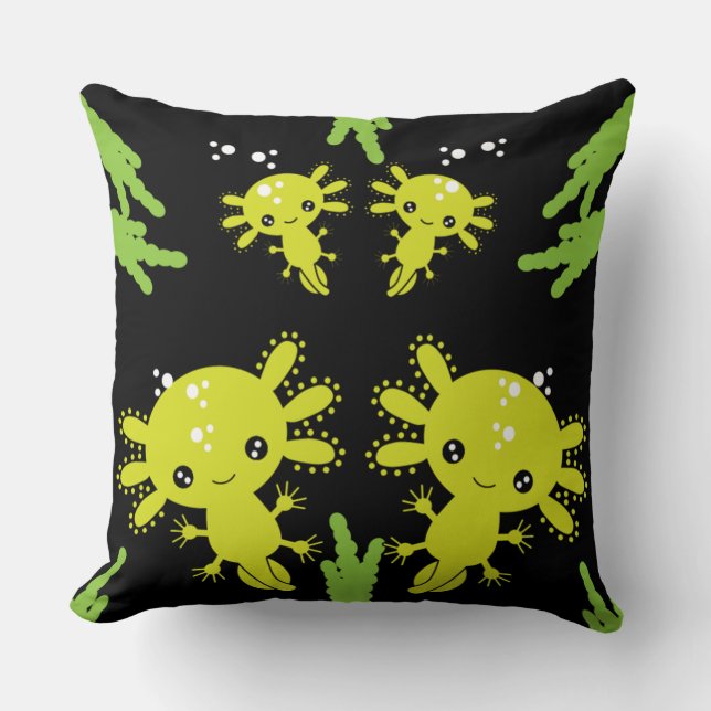 Exotic Axototl Salamander Cushion Kussen (Voorkant)
