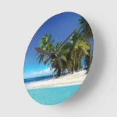 Exotic beach throw pillow ronde klok (Hoek)