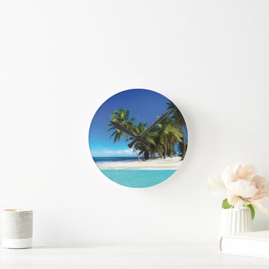 Exotic beach throw pillow ronde klok (Huis)