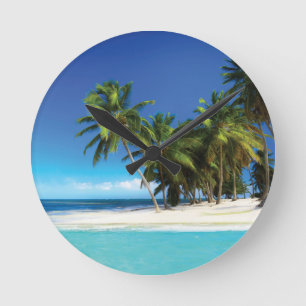 Exotic beach throw pillow ronde klok