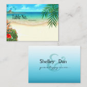Exotic Beach Tropical Palm Trees placecard Plaatskaartje (Voorkant / Achterkant)