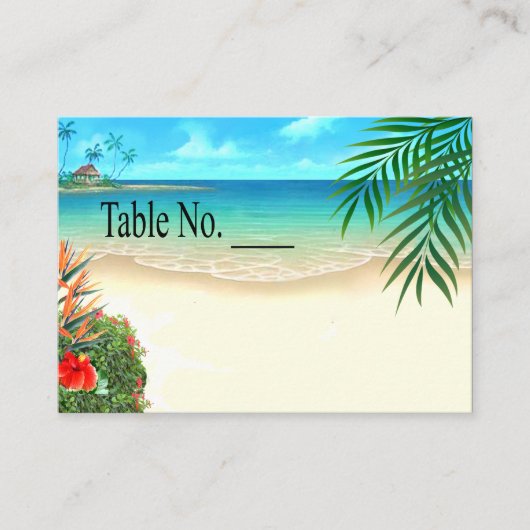 Exotic Beach Tropical Palm Trees placecard Plaatskaartje (Voorkant)