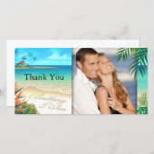 Exotic Beach vraagt me om je namen in het zand te Bedankkaart (Voorkant / Achterkant)