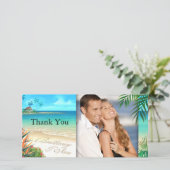 Exotic Beach vraagt me om je namen in het zand te Bedankkaart (Staand voorkant)