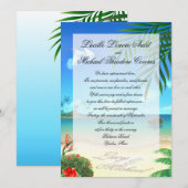 Exotic Beach Wedding "Faux Vellum" Uitnodiging (Voorkant / Achterkant)