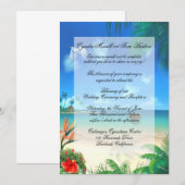 Exotic Beach Wedding "Faux Vellum" Uitnodiging (Voorkant / Achterkant)