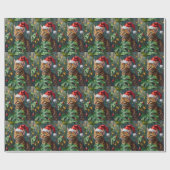 Exotic Bengal Cat Jungle Christmas Playtime Art Cadeaupapier (Vlak)