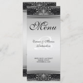 Exotic Black Baroque Wedding Menu Kaart (Voorkant / Achterkant)