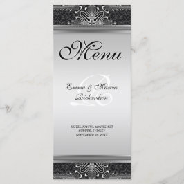 Exotic Black Baroque Wedding Menu Kaart