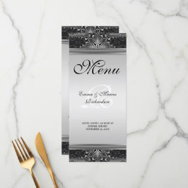 Exotic Black Baroque Wedding Menu Kaart