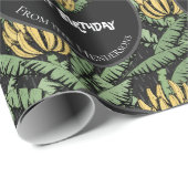 Exotic Black Go Bananas Happy Birthday Oerwoud Cadeaupapier (Rol Hoek)