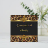 Exotic Black Gold 50th Birthday Party Kaart (Staand voorkant)