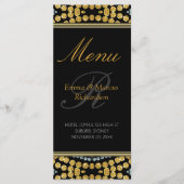 Exotic Black & Gold Decor Wedding Menu Kaart (Voorkant)