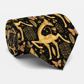 Exotic Black Gold Giraffe Boho Pattern Stropdas (Opgerold)