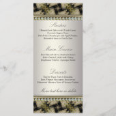 Exotic Black Gold Pattern Diamond Weduwmenu Menu (Achterkant)