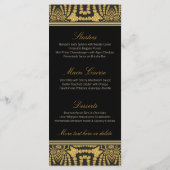 Exotic Black & Gold Tribal Batik Wedding Menu Kaar (Achterkant)