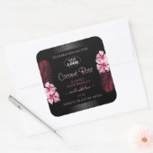 Exotic Black Product Label Roze Hawaï Flower Logo (Envelop)