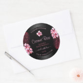 Exotic Black Product Labels roze Hawaii Flowers (Envelop)